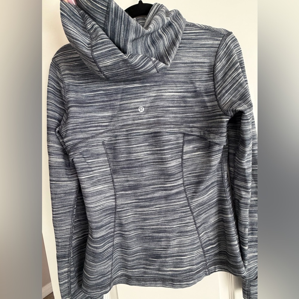 Lululemon Hooded Define Jacket Nulu Mini Space Dye Herringbone Heathered Size 10 - Picture 4 of 9